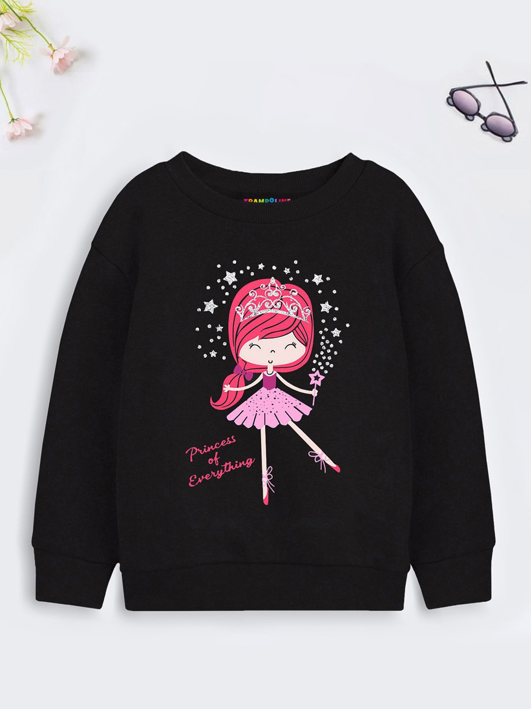 

YK X Trampoline Girls Printed Sweatshirt, Black