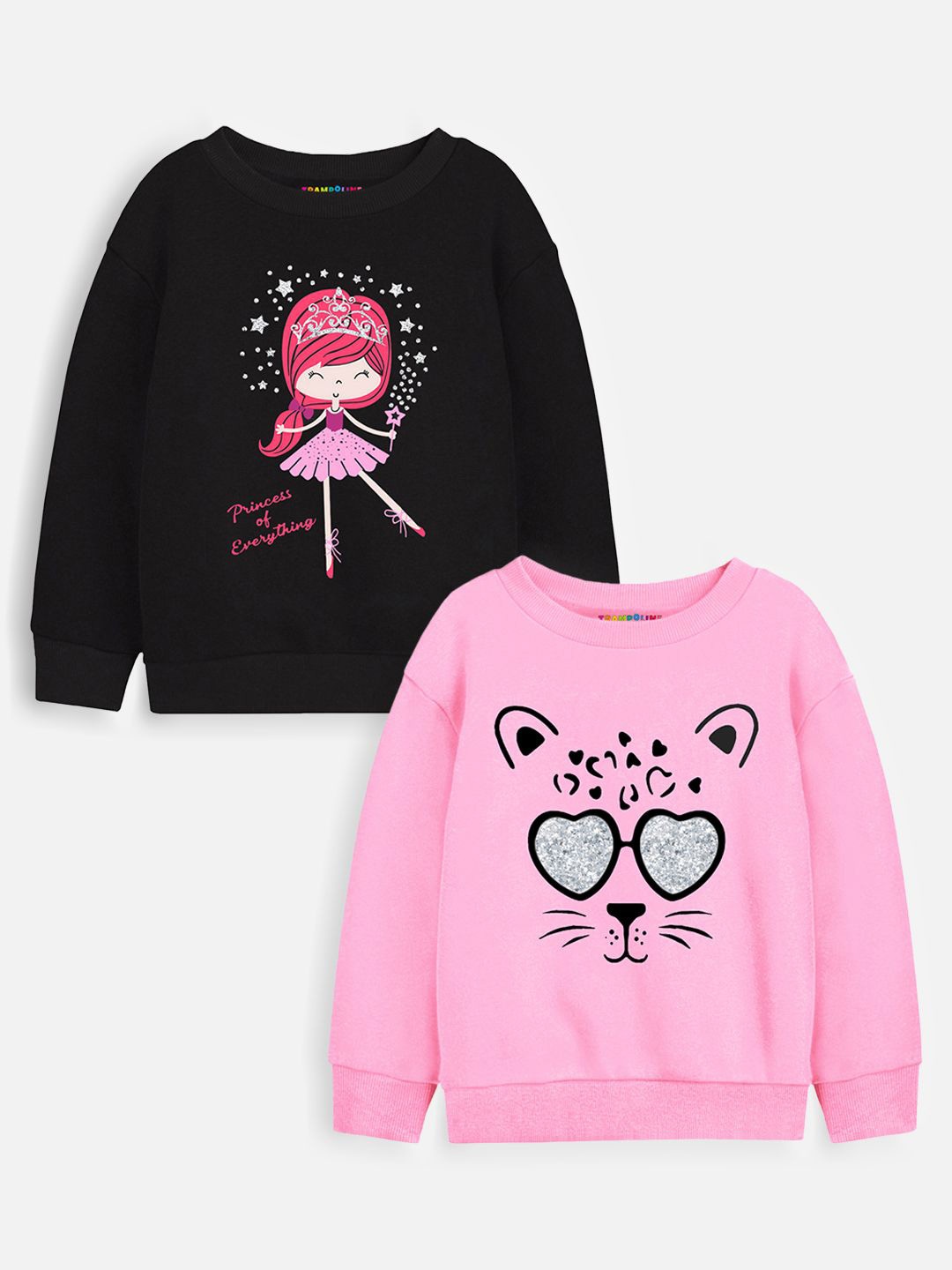 

YK X Trampoline Girls Printed Sweatshirt, Pink