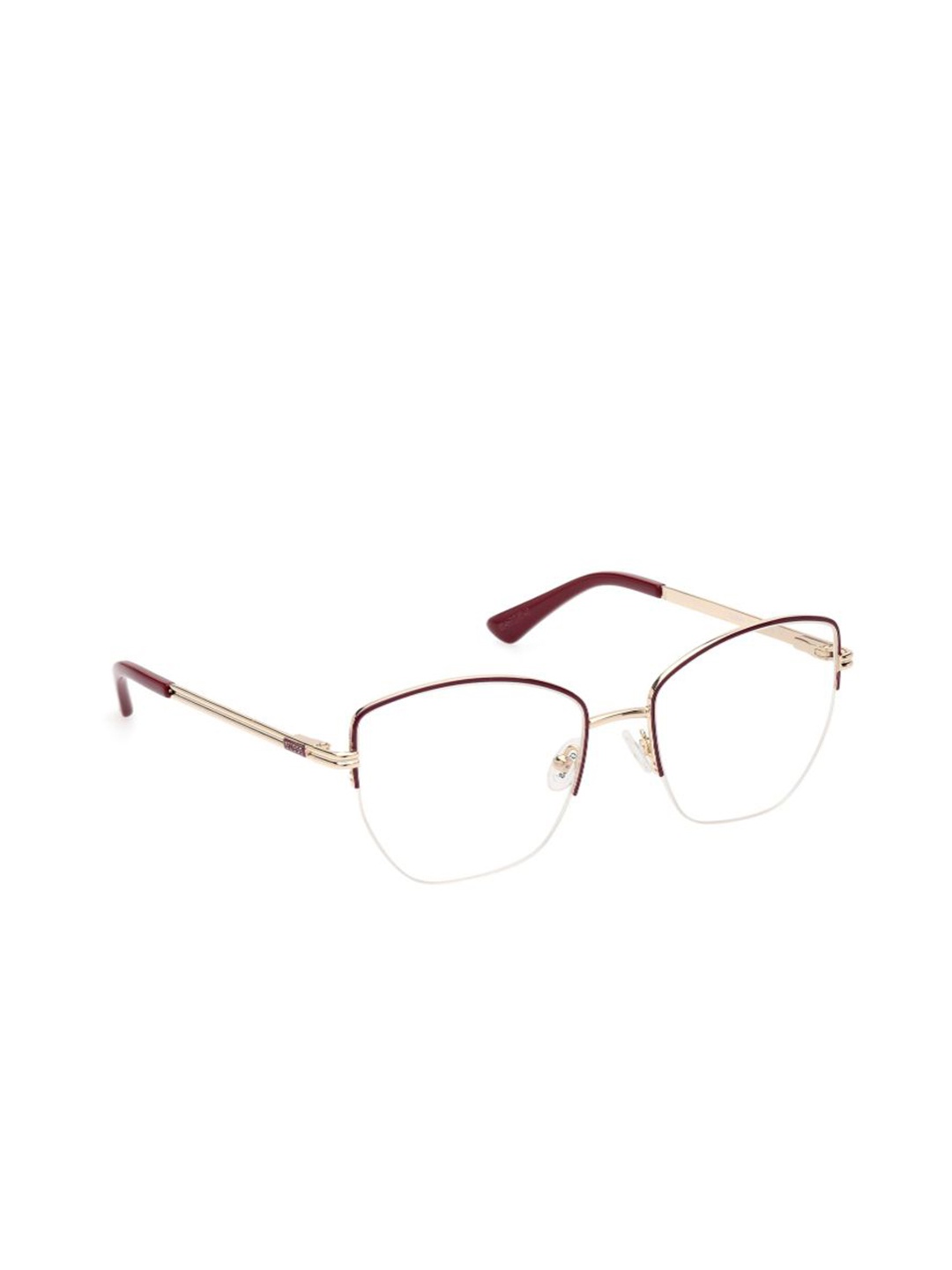 

GUESS Women Colourblocked Half Rim Cateye Frames, White