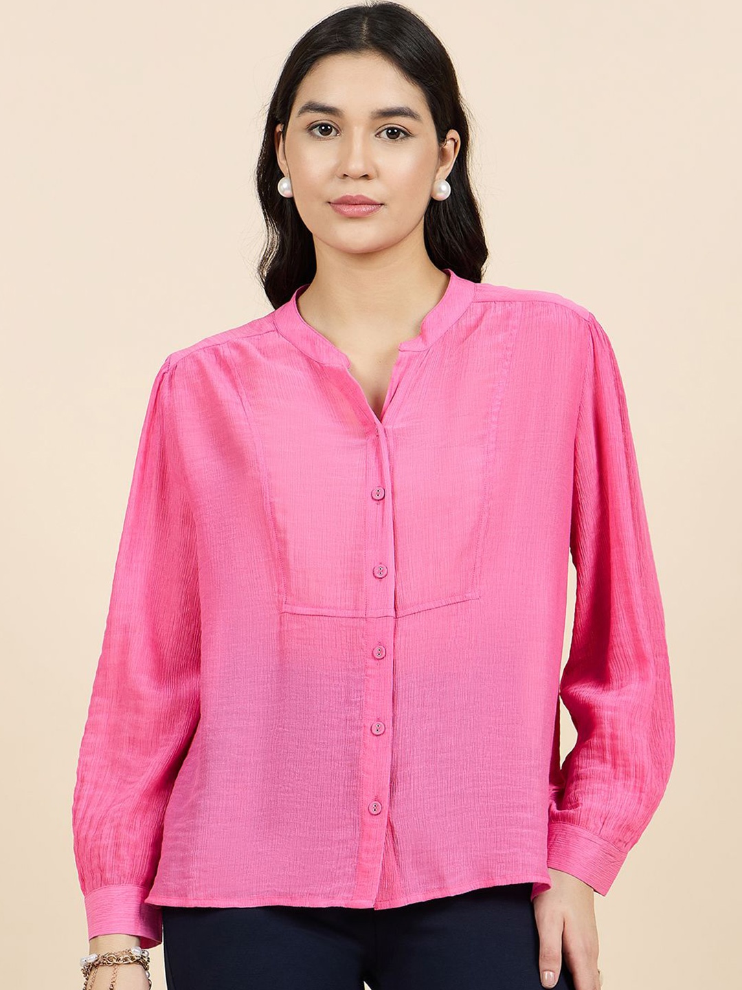 

Gipsy Mandarin Collar Tunic, Pink