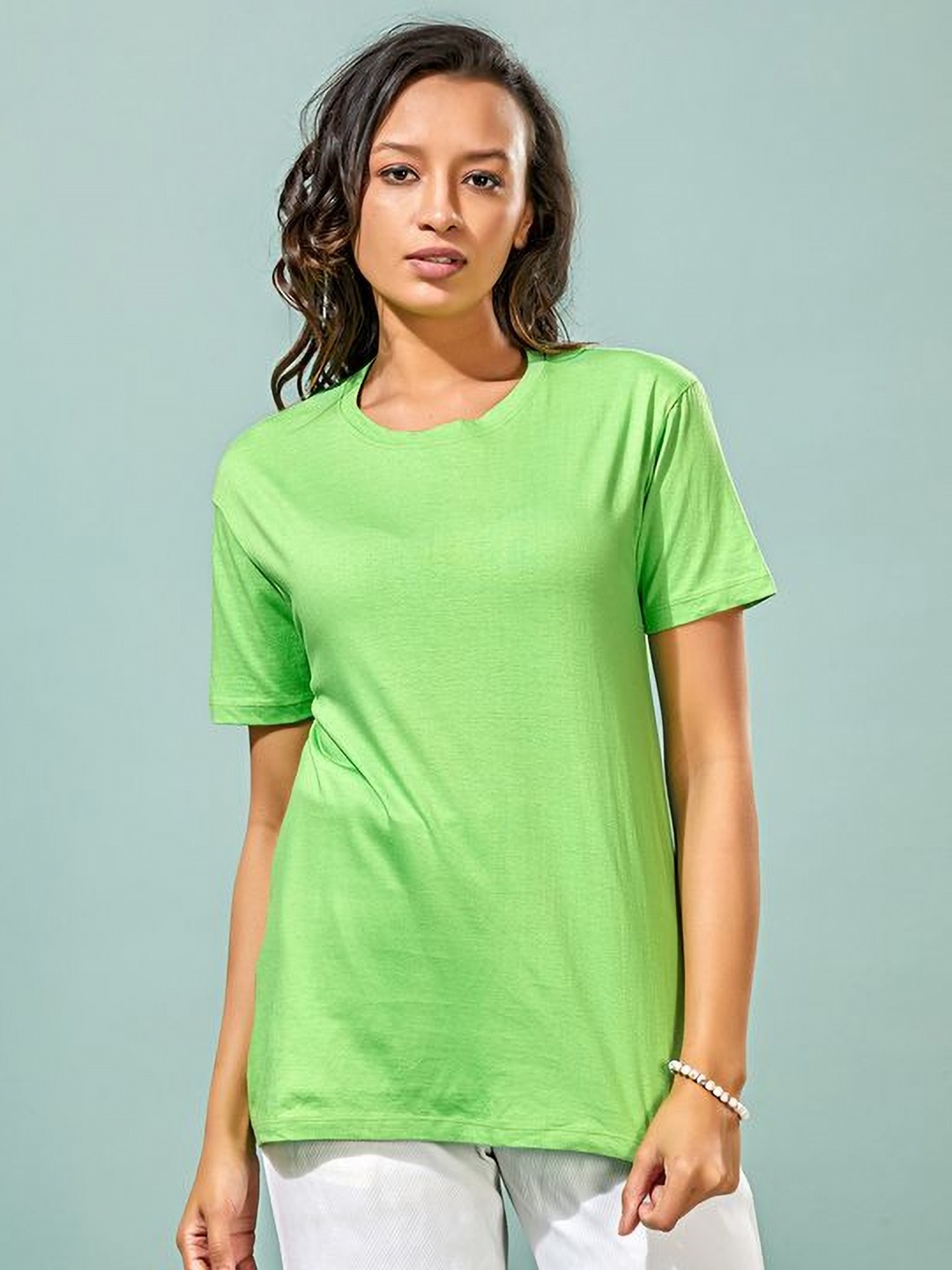 

STHULAS Women Short Sleeves Pockets T-shirt, Green