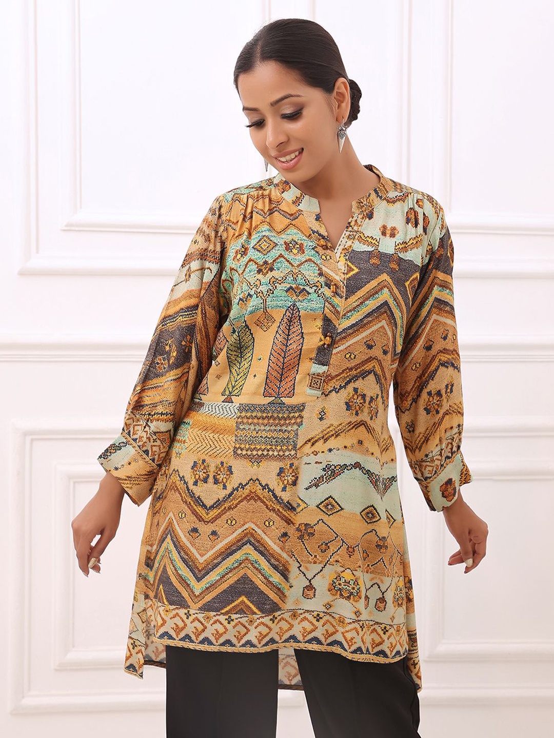 

Kaftanize Printed Tunic, Beige