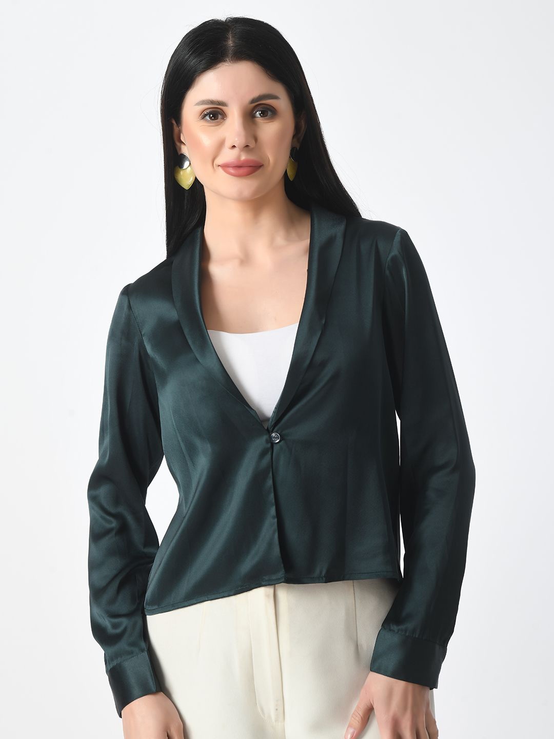 

Tushita Satin Top, Green