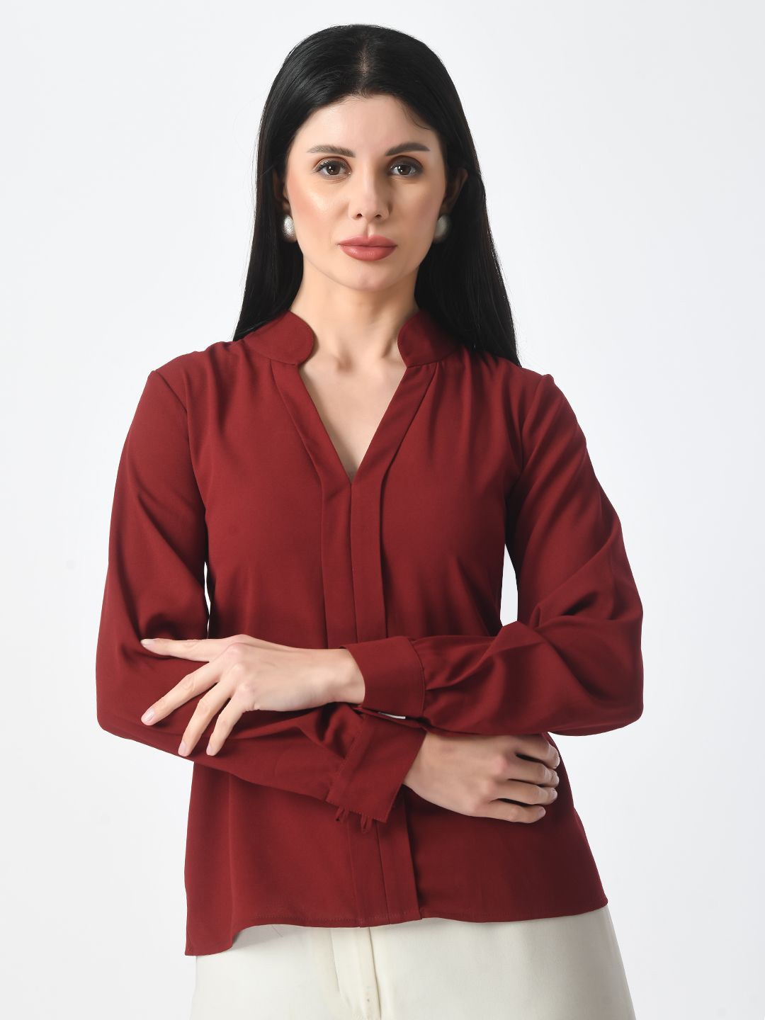 

Tushita Crepe Top, Maroon