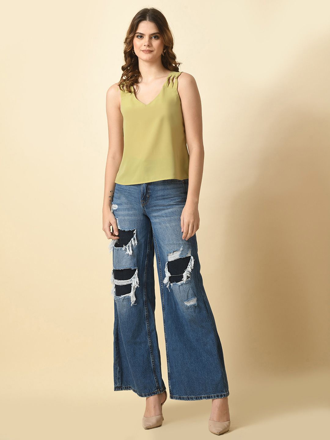

Tushita Crepe Top, Green