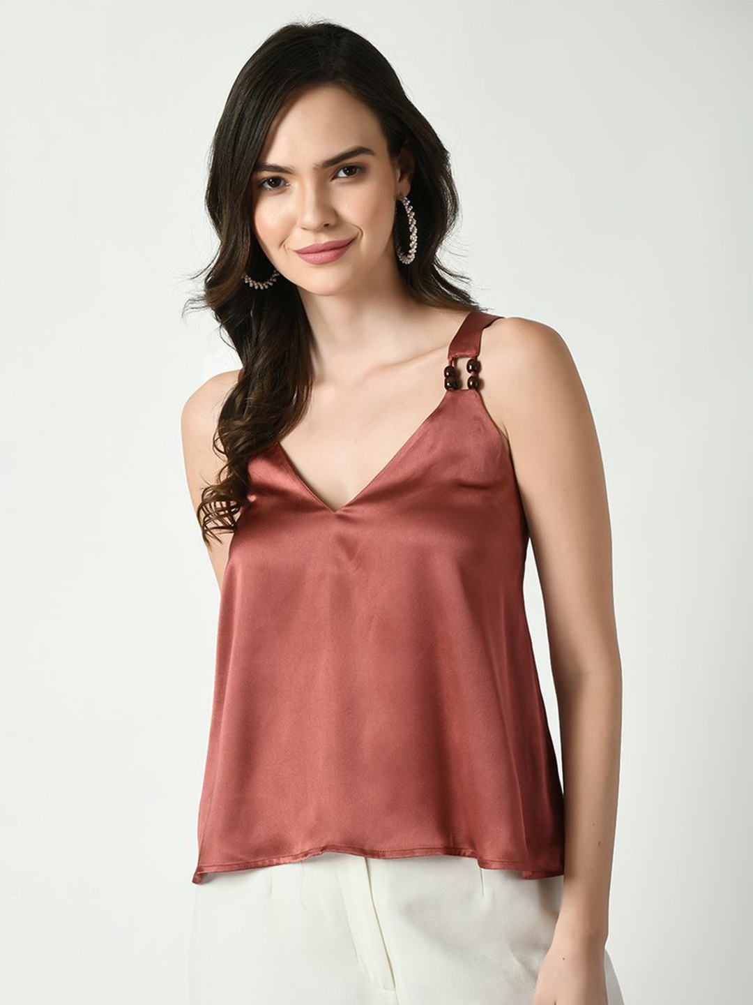 

Tushita Satin Styled Back Top, Pink