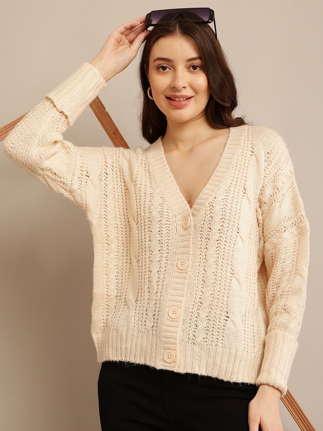 

NoBarr Women Cardigan, Cream