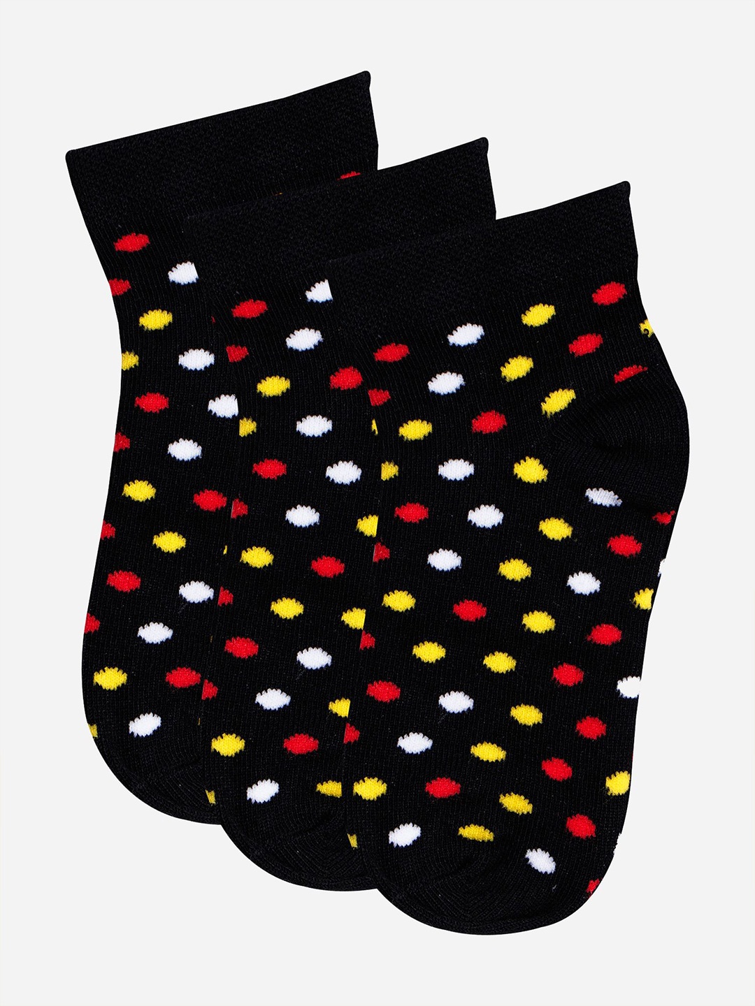 

Bodycare Girls Pack of 3 Printed Ankle-Length Socks, Black