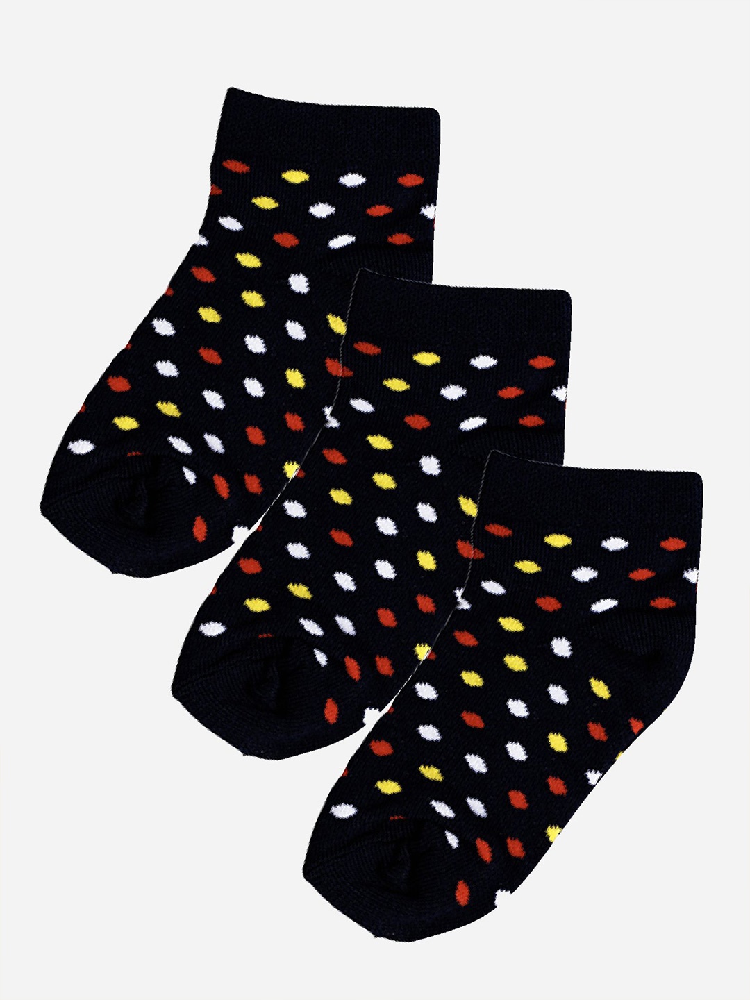 

Bodycare Girls Pack Of 3 Printed Cotton Ankle-Length Socks, Black