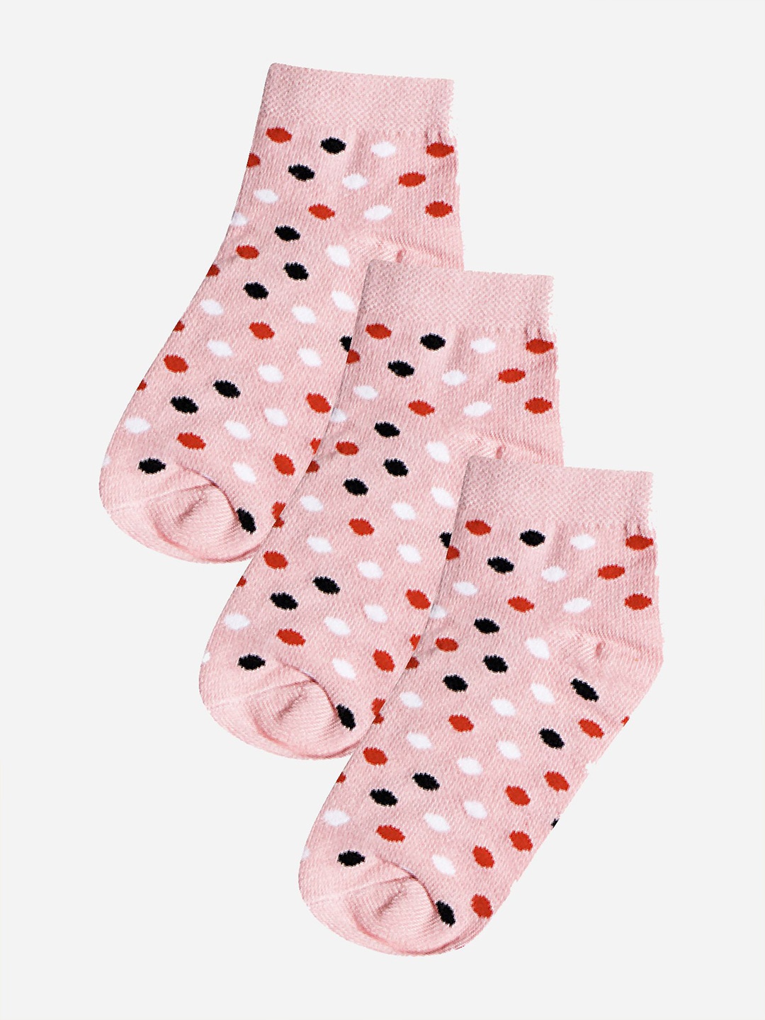 

Bodycare Pack Of 3 Cotton Ankle-Length Socks, Pink