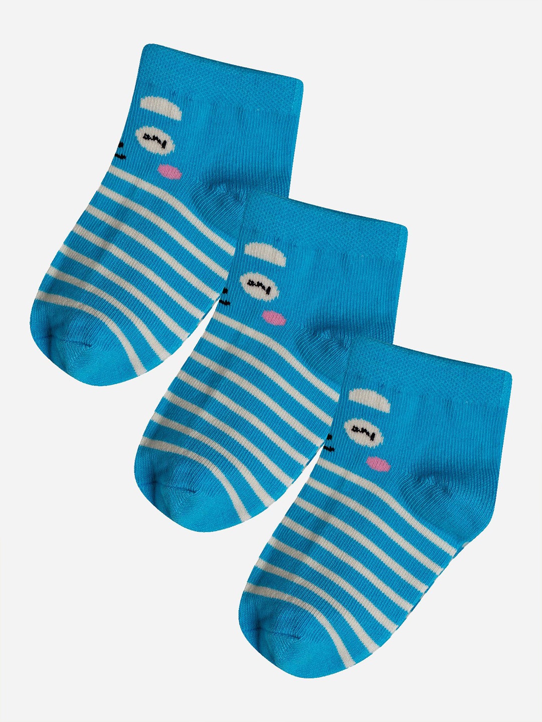 

Bodycare Girls Pack Of 3 Printed Cotton Ankle-Length Socks, Turquoise blue