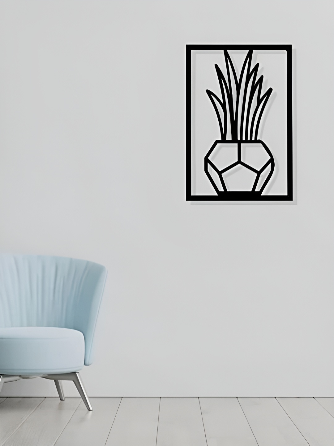 

Artrooms Plant Metal Wall Art, Black