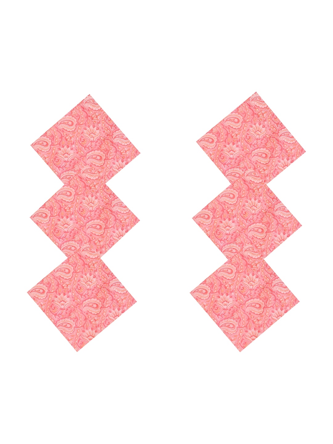 

HANDICRAFT PALACE Pink & White 6 Pieces Printed Cotton Table Napkins