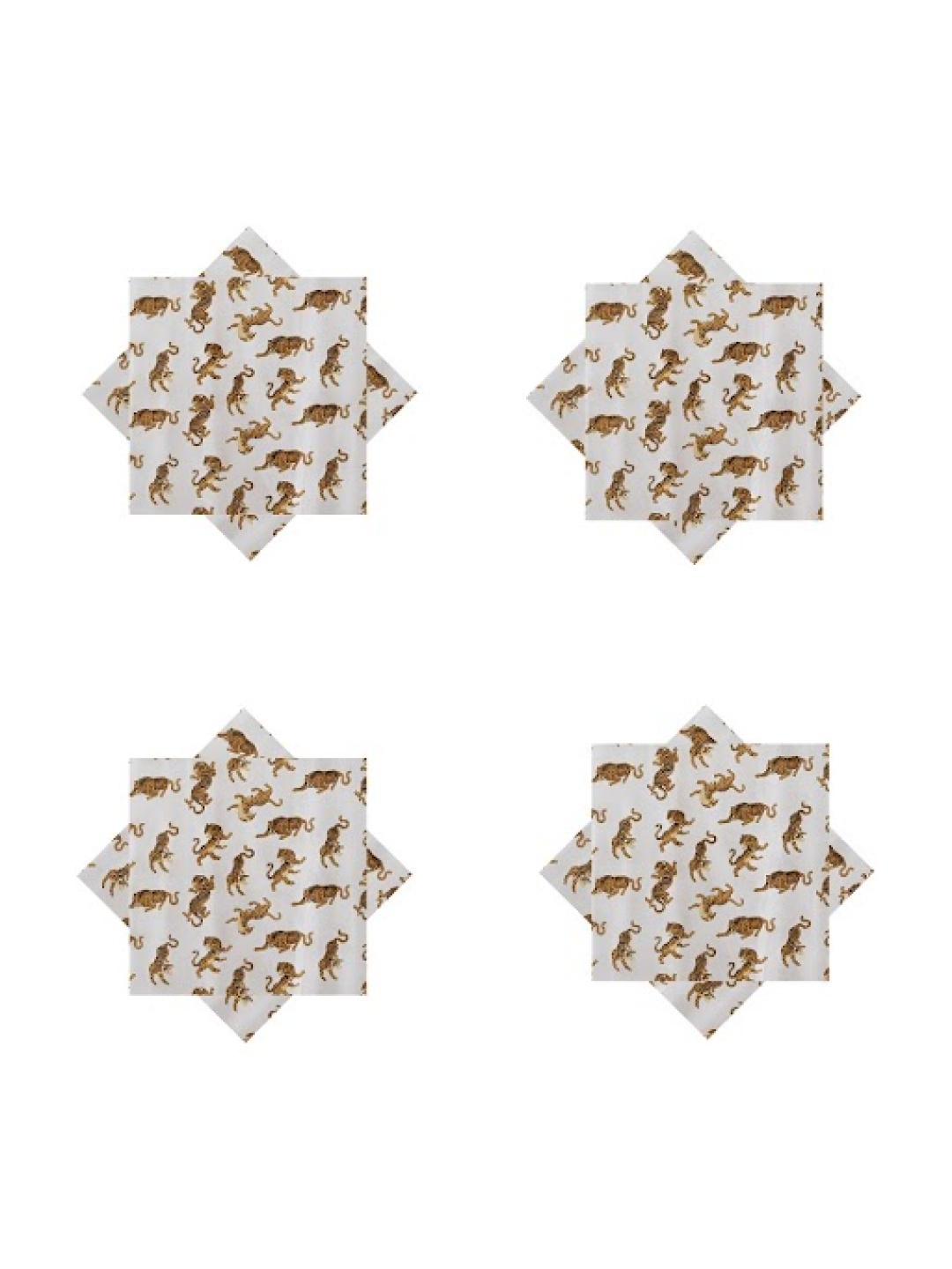 

HANDICRAFT PALACE White & Brown 6 Pieces Printed Cotton Table Napkins