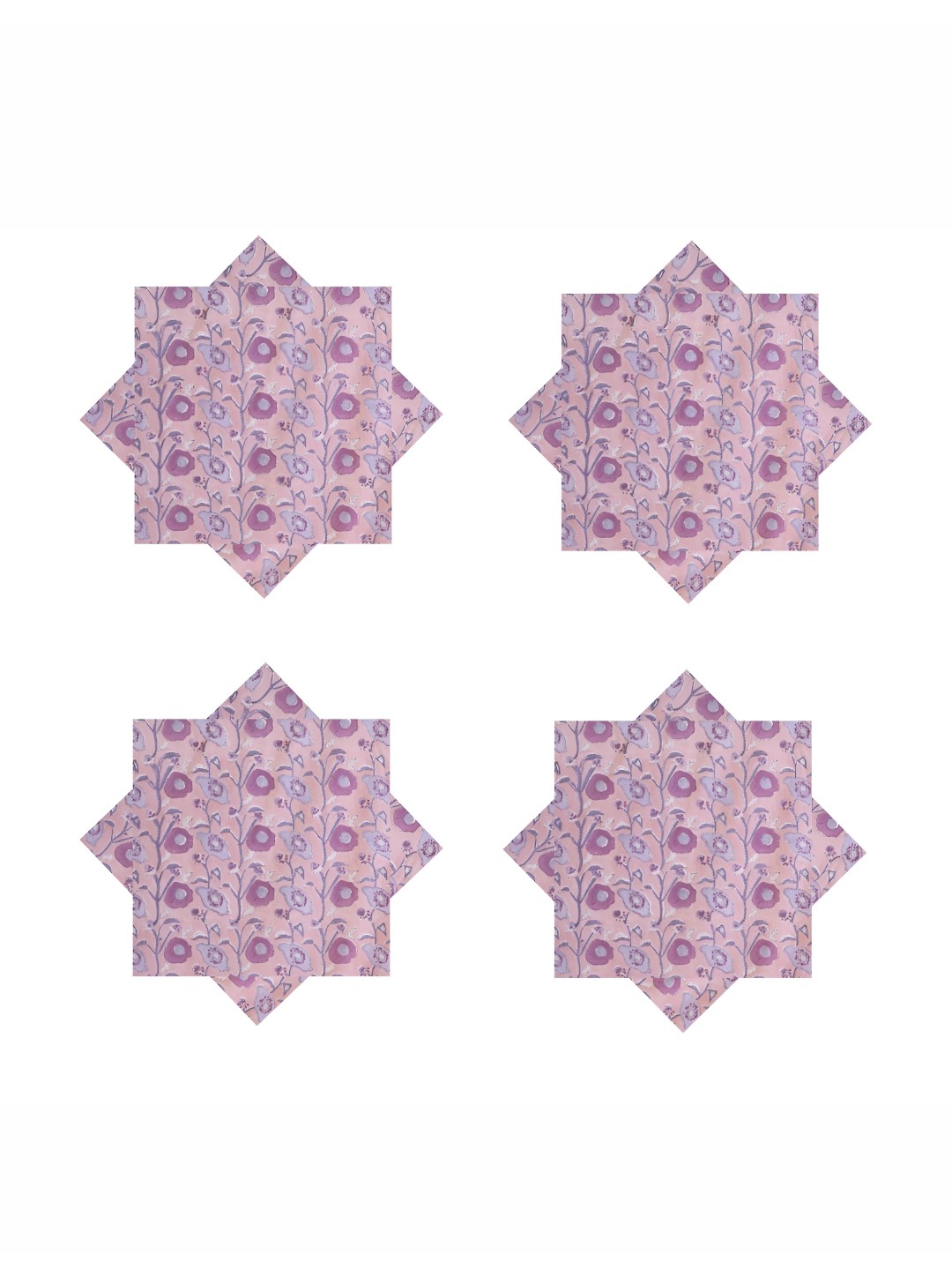 

HANDICRAFT PALACE Lavender 6 Pieces Printed Cotton Table Napkins