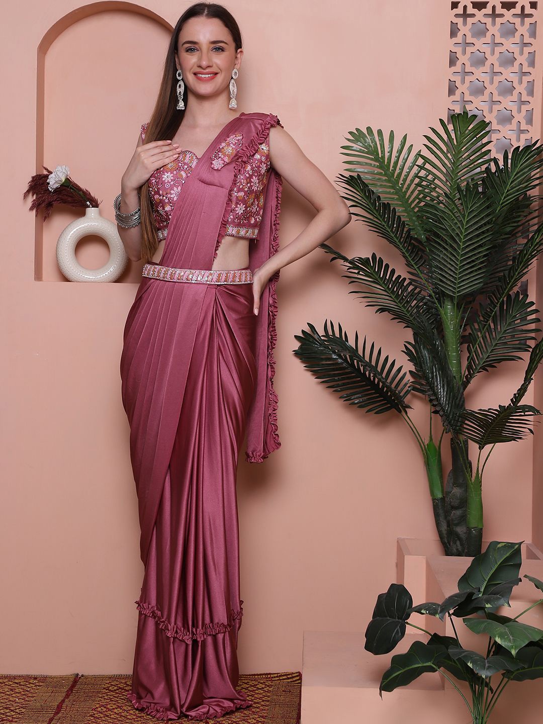 

Mitera Ready to Wear Saree, Mauve