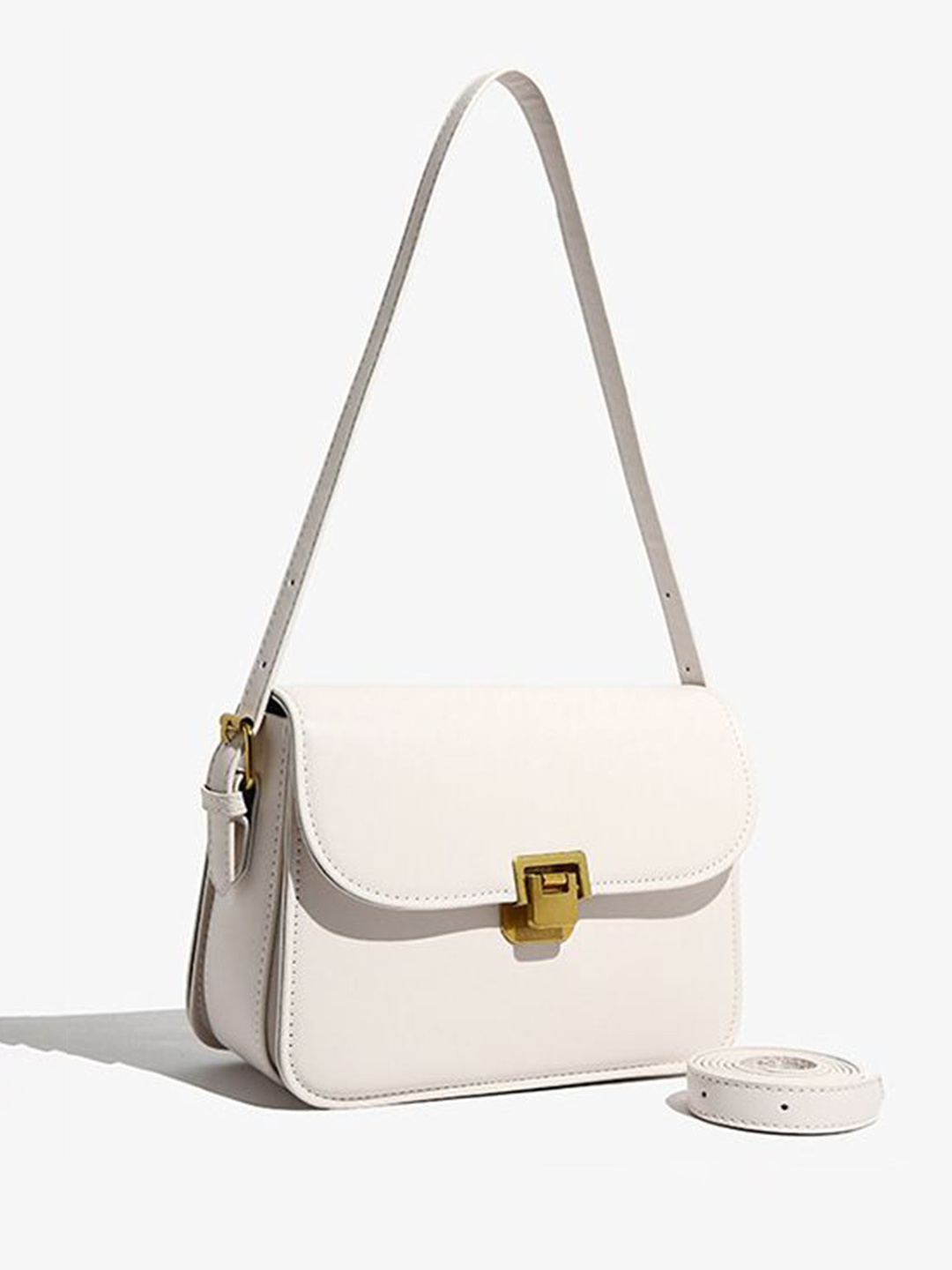 

Diva Dale Women Solid Textured PU Swagger Satchel, White