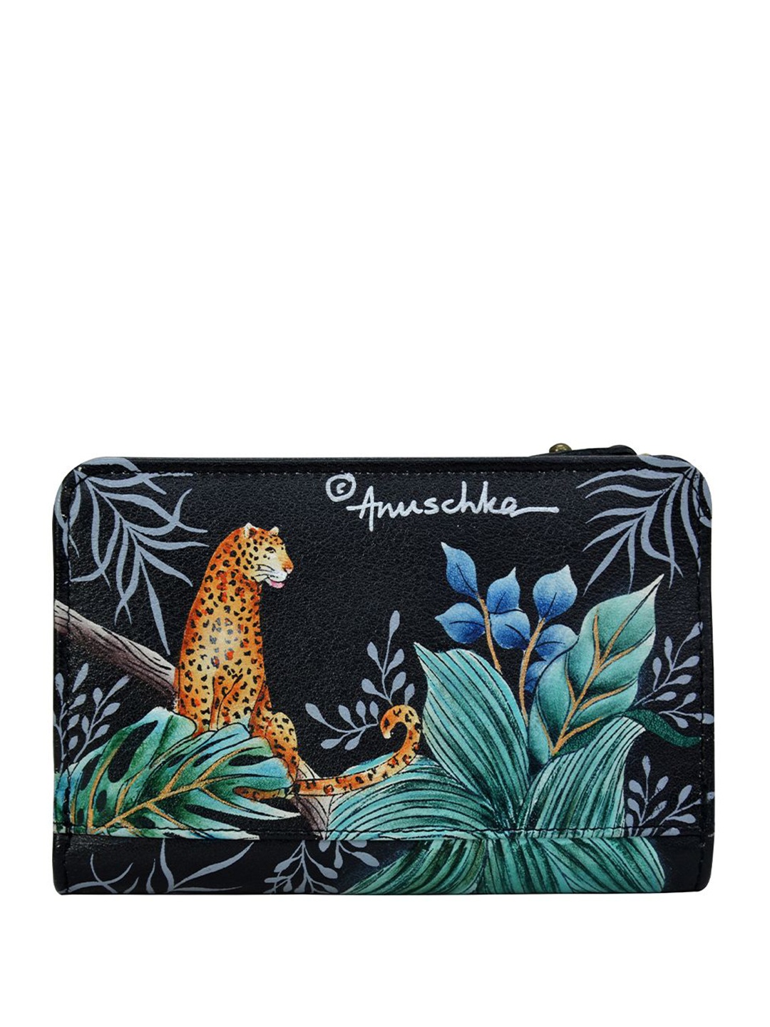 

Anuschka Graphic Printed Leather Two Fold Wallet, Black