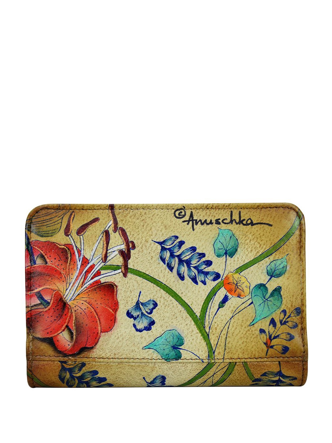

Anuschka Floral Printed Leather Two Fold Wallet, Yellow