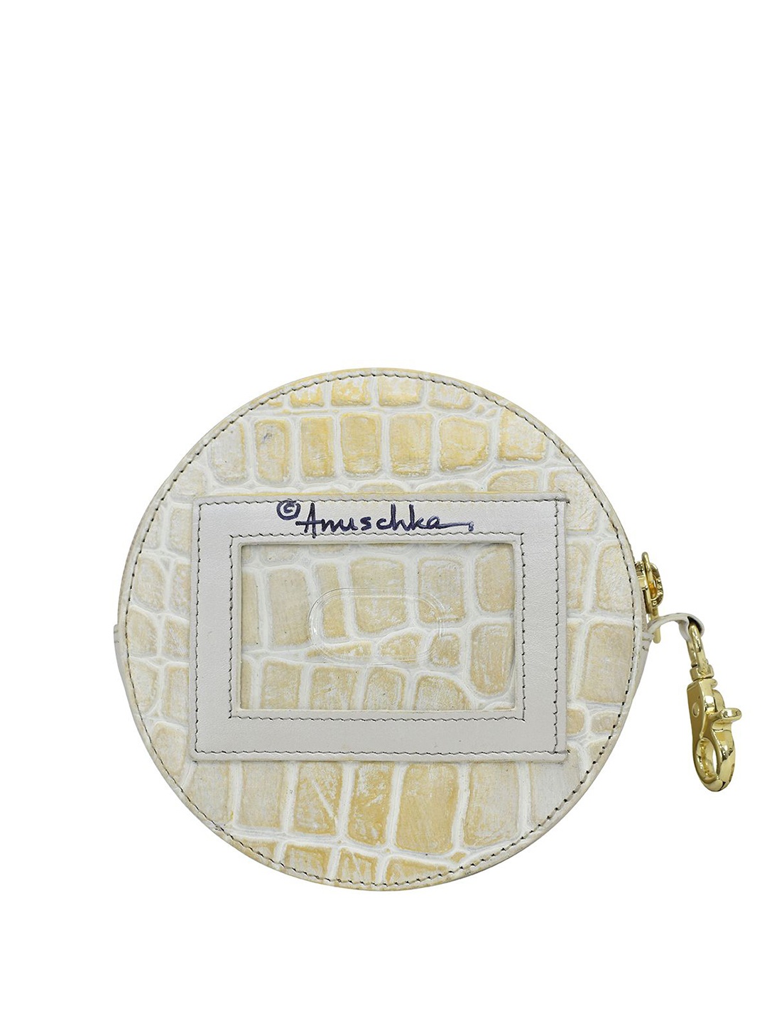 

Anuschka Abstract Textured Leather Zip Around Wallet, Cream