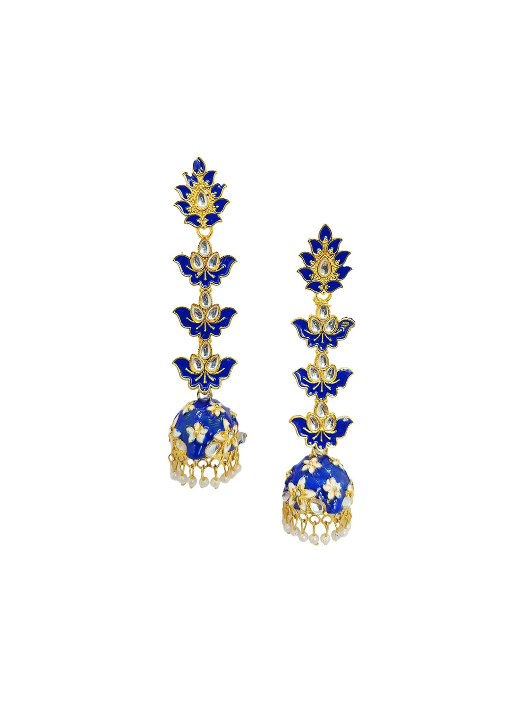 

Anouk Gold Plated Contemporary Jhumkas Earrings, Navy blue