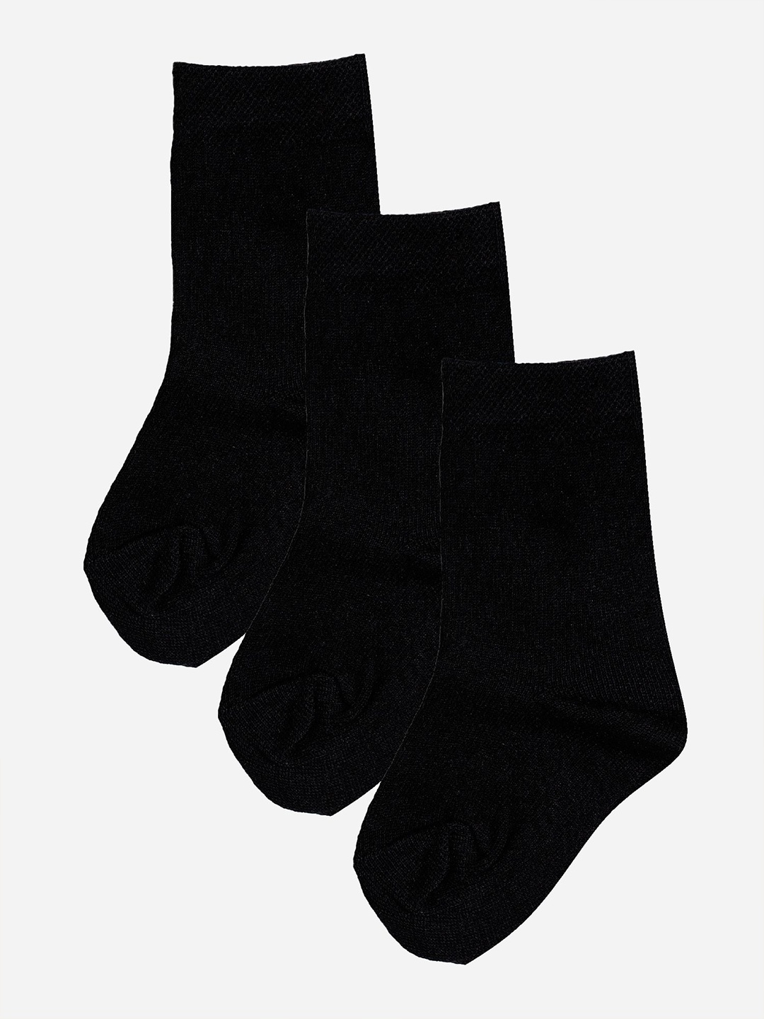 

Bodycare Kids Pack Of 3 Cotton Calf-Length Socks, Black