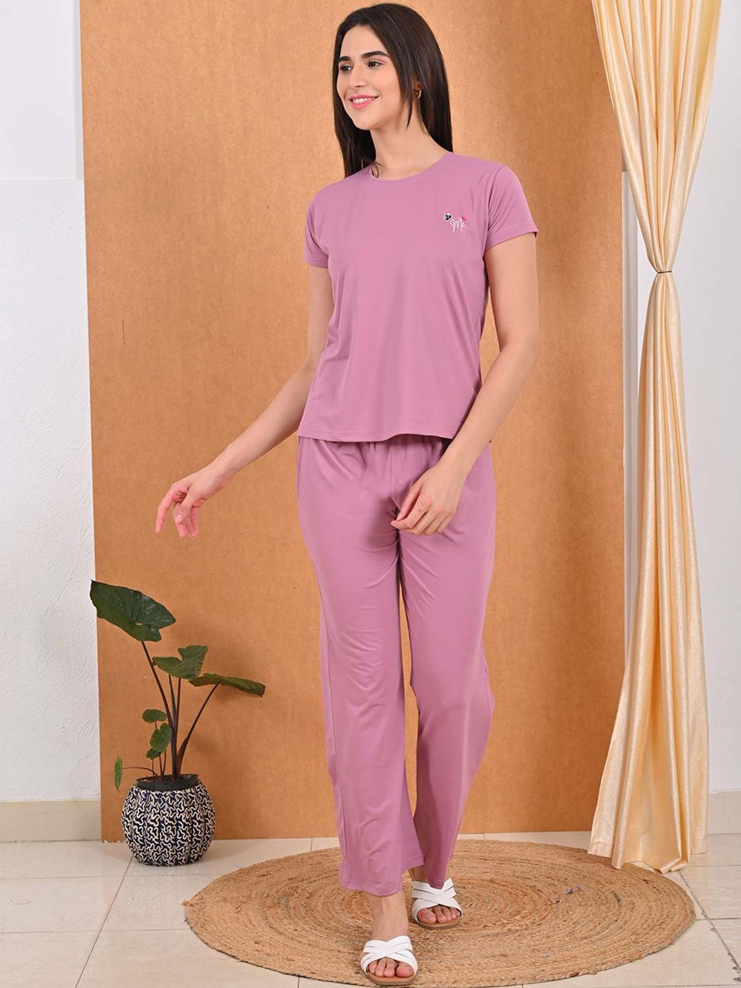 

GOLDSTROMS Round Neck T-shirt With Pyjamas, Pink