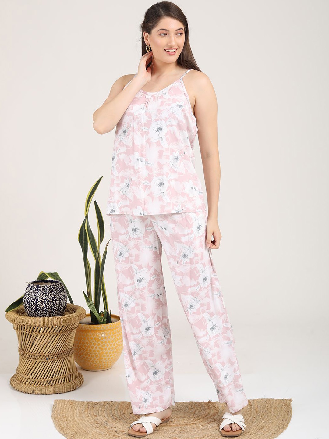 

GOLDSTROMS Printed Top & Trousers With Shrug Co-Ords, Pink