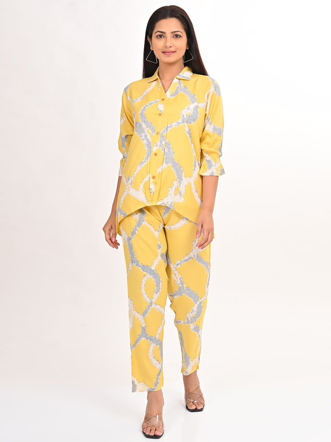 

GOLDSTROMS Printed Top With Trousers, Yellow