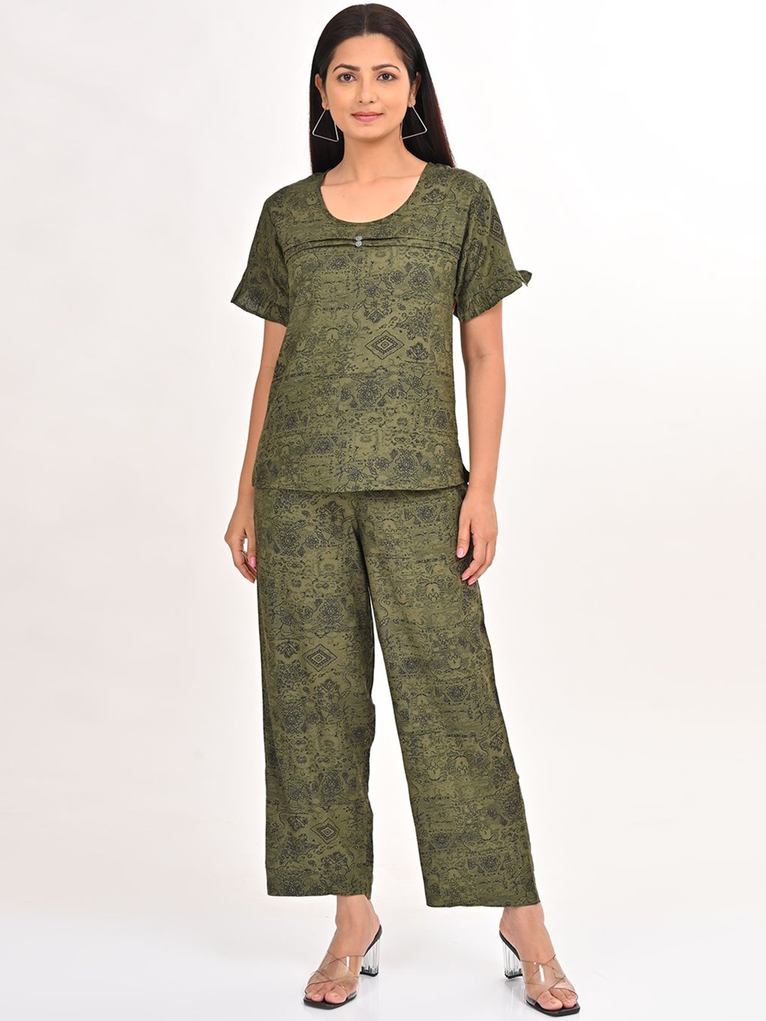 

GOLDSTROMS Printed Top With Trousers Co-Ords, Green