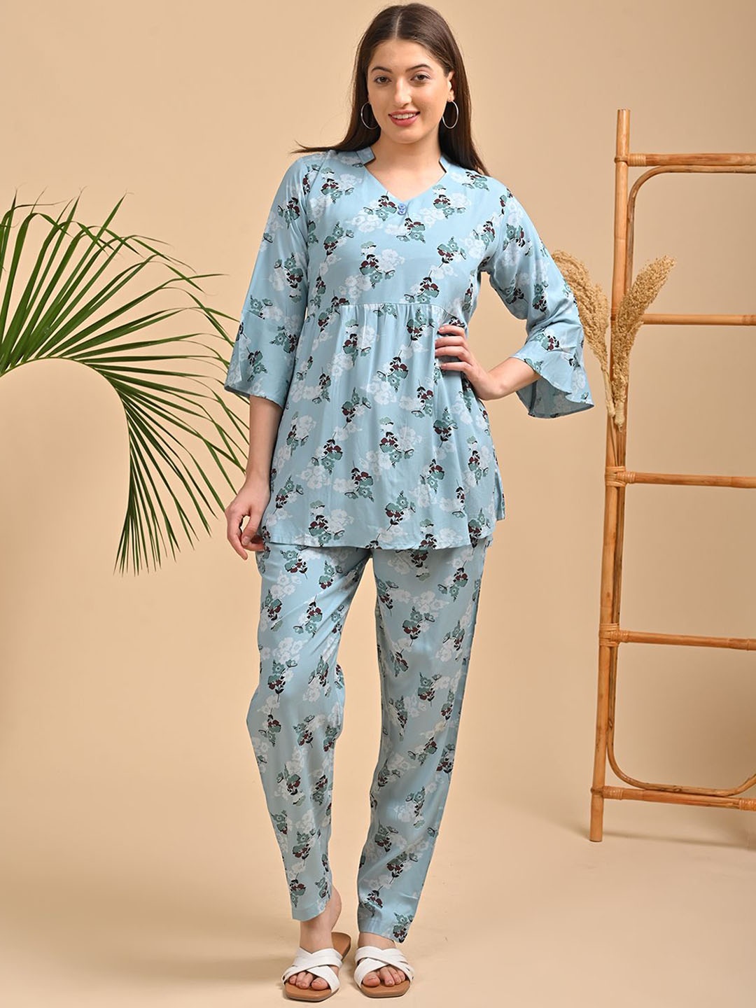 

GOLDSTROMS Printed Top With Trousers Co-Ords, Blue