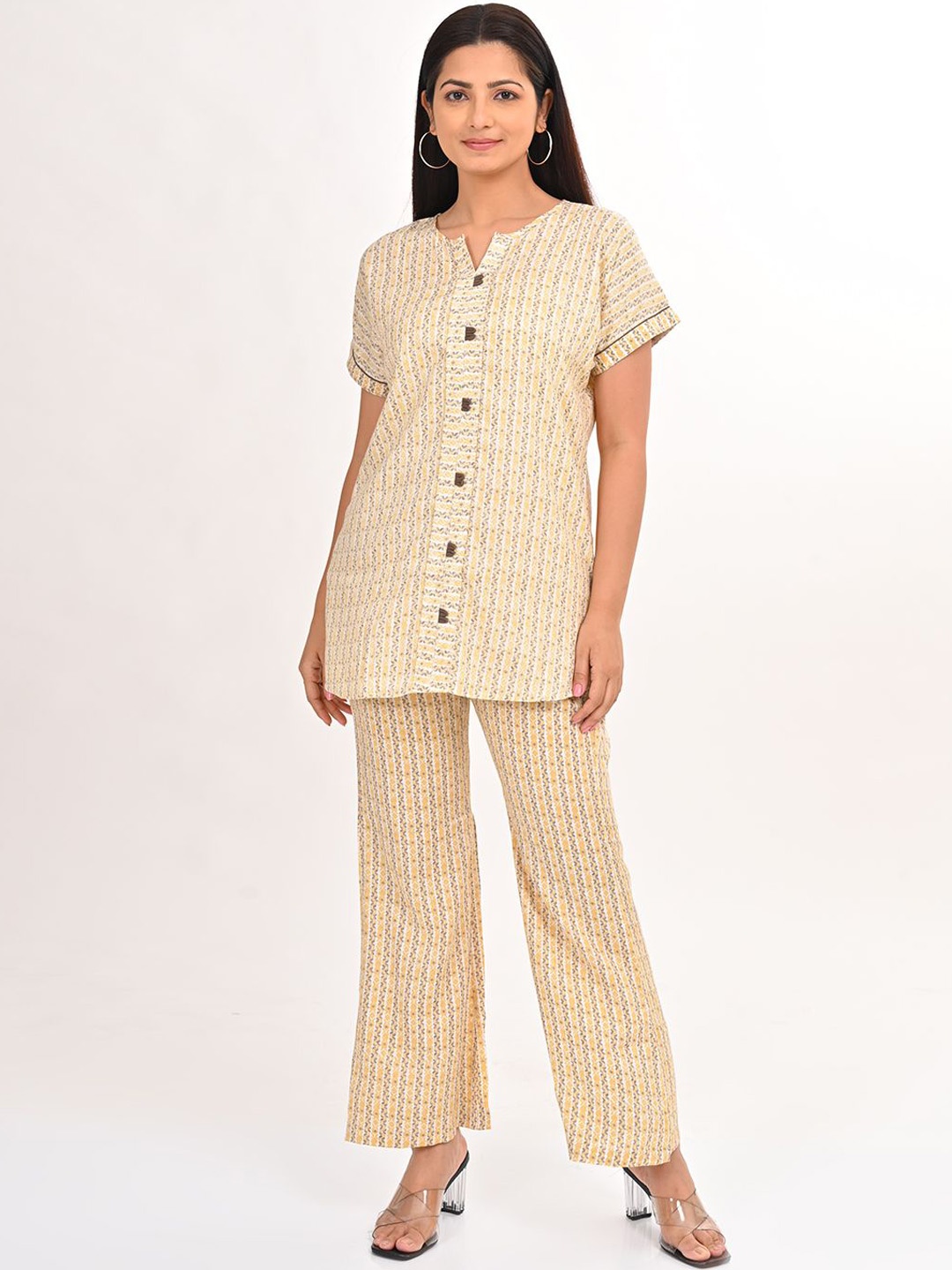 

GOLDSTROMS Printed Top With Trousers Co-Ords, Yellow