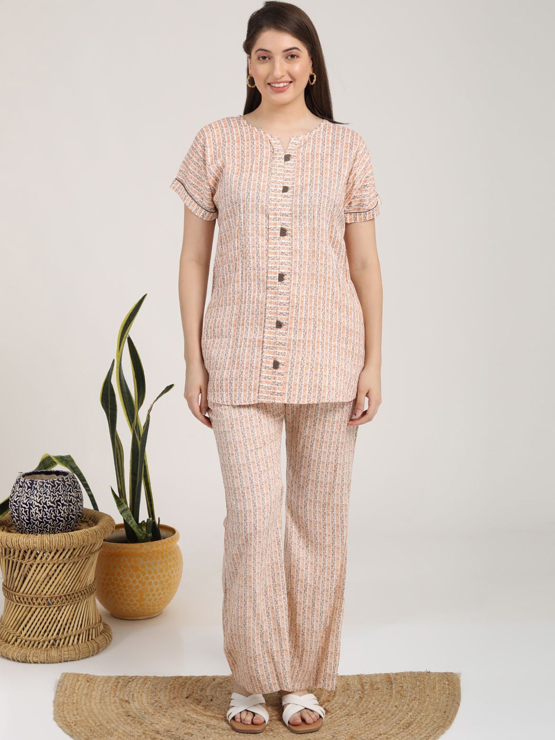 

GOLDSTROMS Printed Top With Trousers Co-Ords, Orange