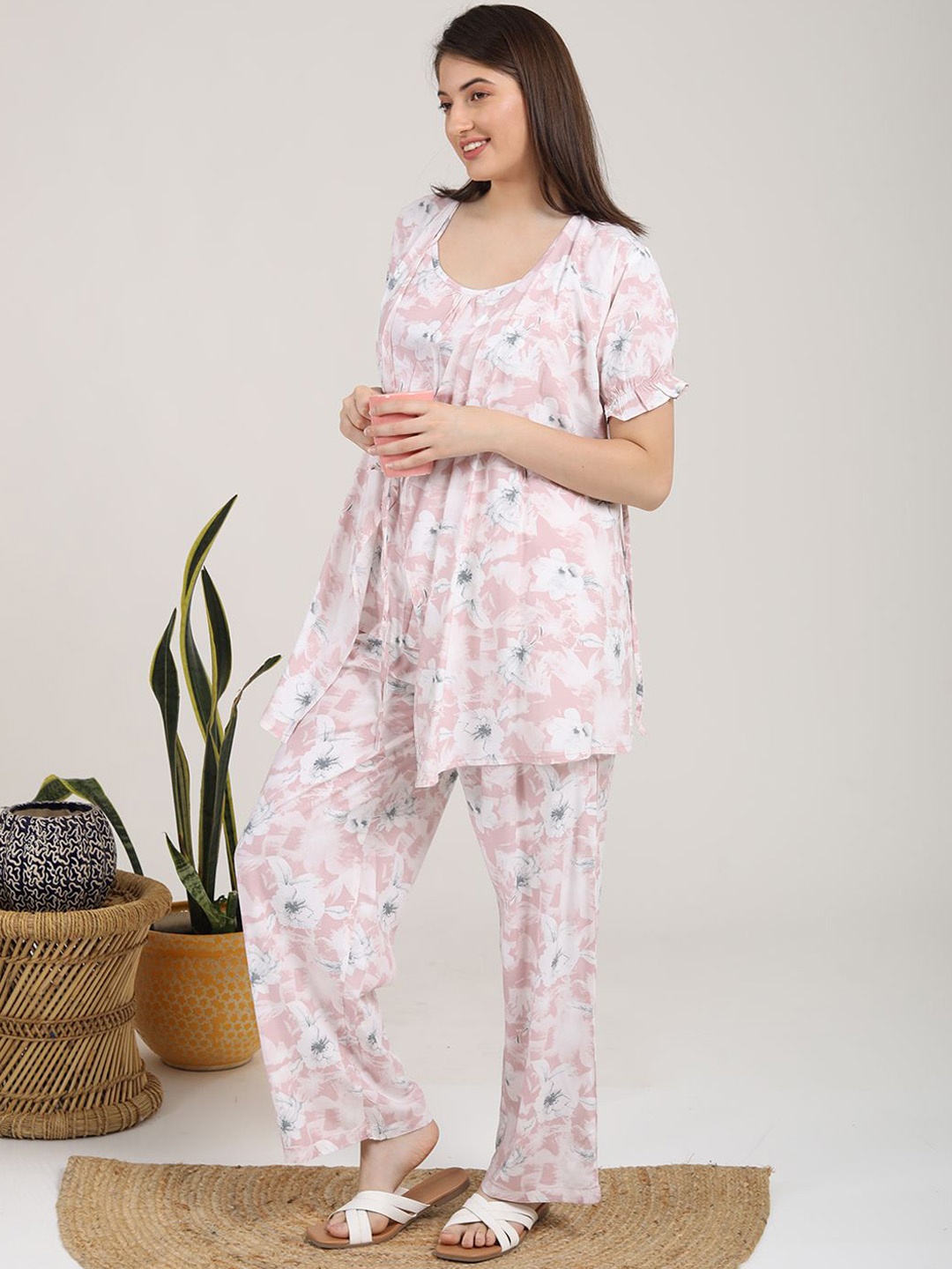 

GOLDSTROMS Printed Top With Trouser Co-Ord Set, Pink