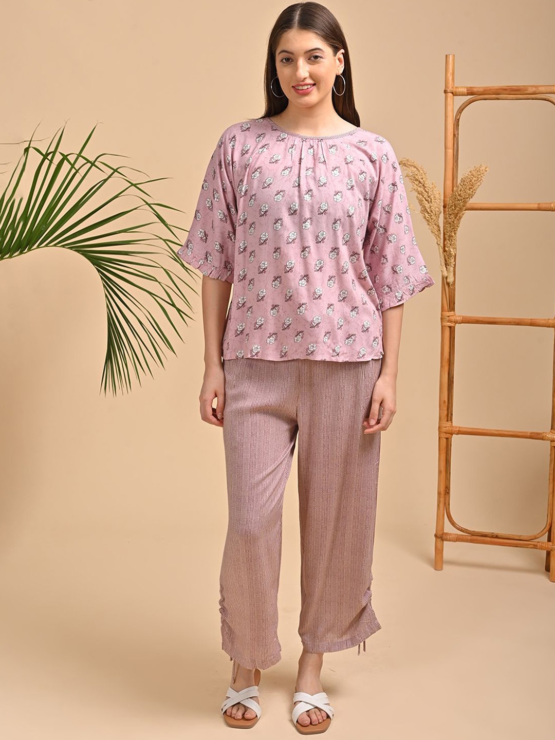 

GOLDSTROMS Printed Top & Trouser Co-Ords Set, Pink