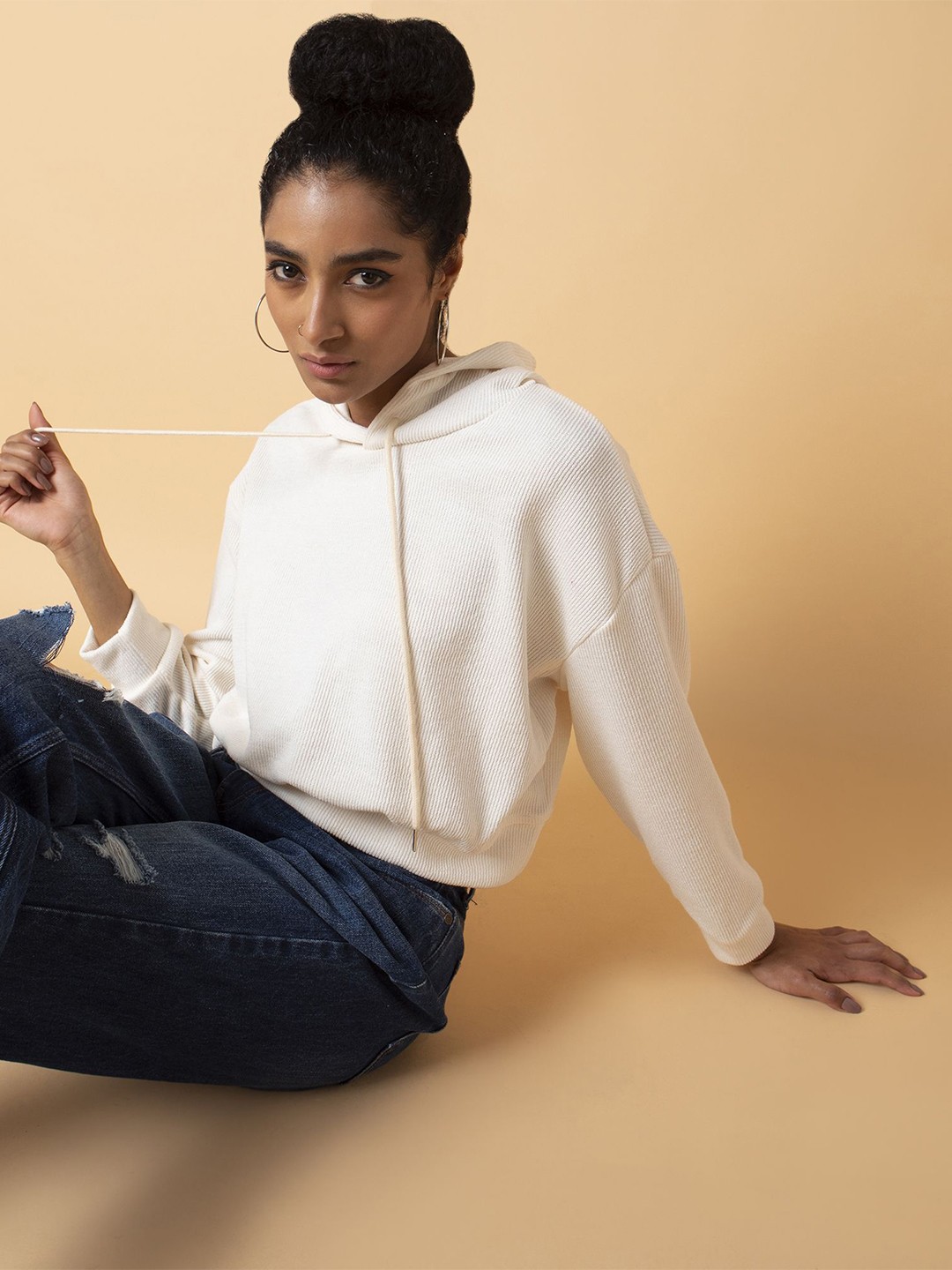

SHOWOFF Women Hooded Sweatshirt, Cream