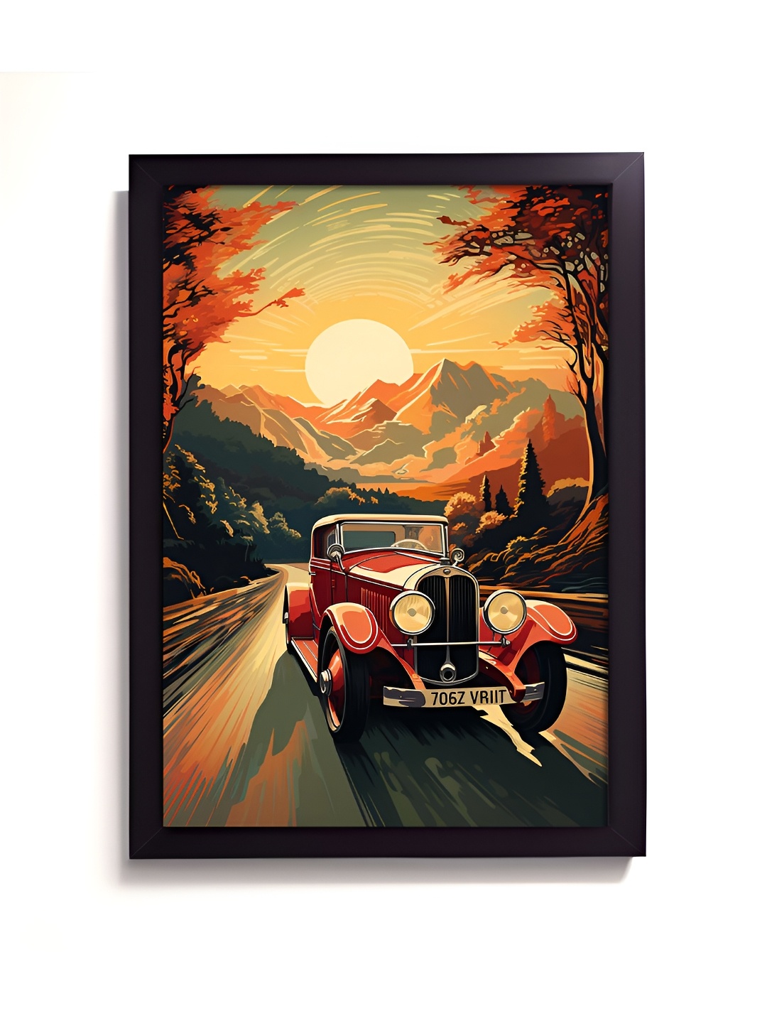 

RANDOM Orange & Red Synthetic Wooden Wall Art