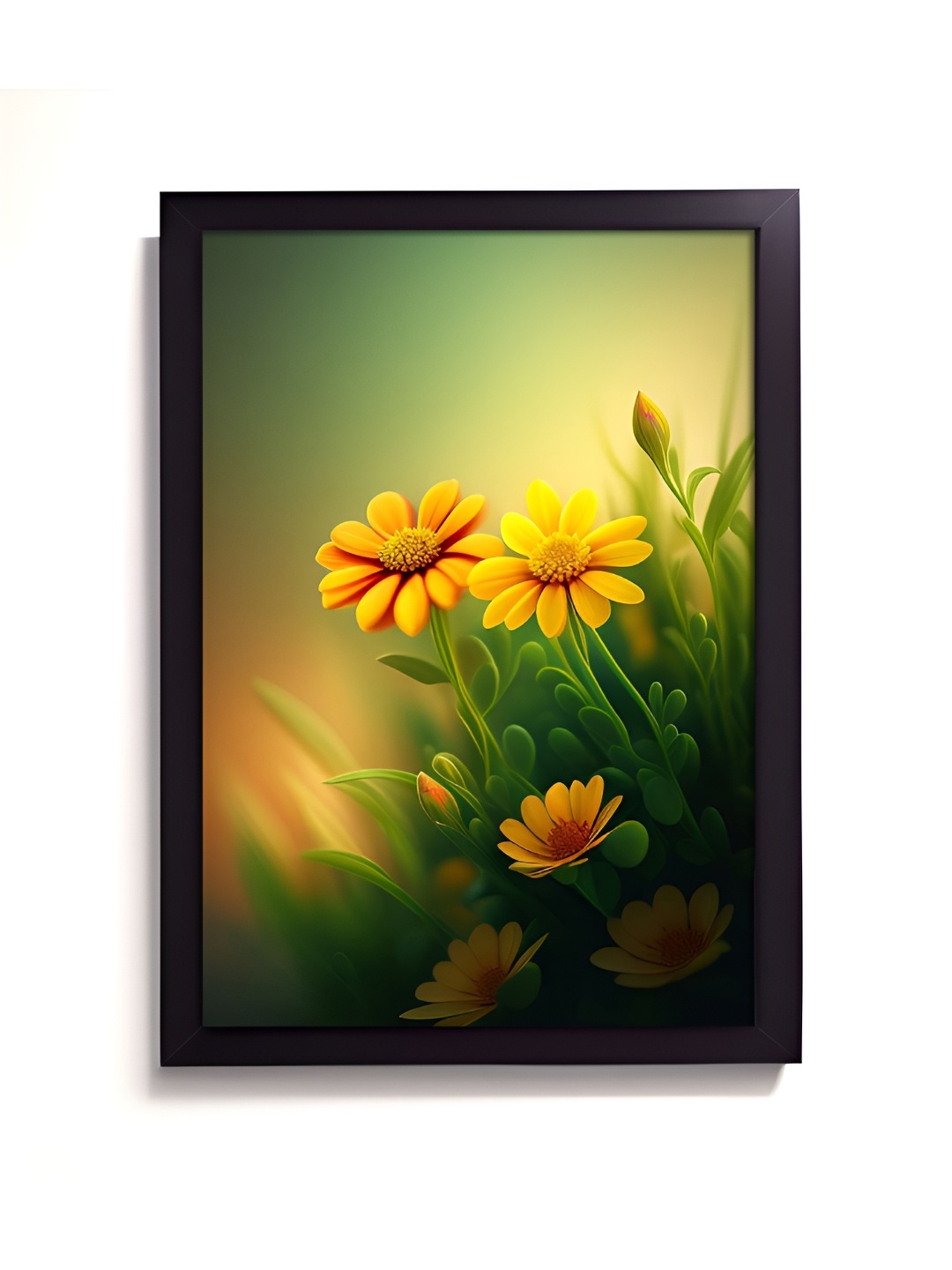 

RANDOM Green & Yellow Synthetic Wood Floral and Botanical Wall Art