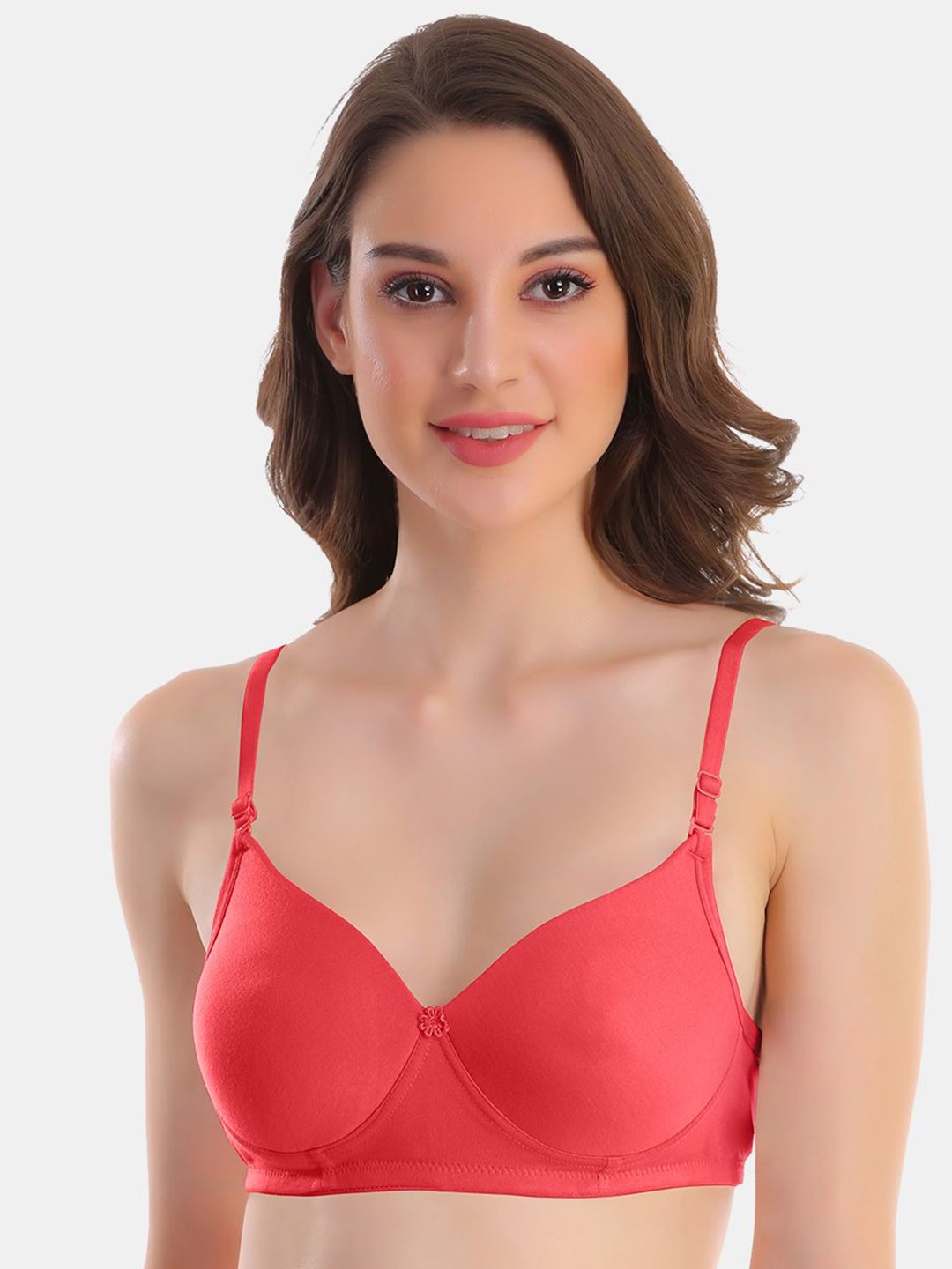 

POOJA RAGENEE Full Coverage Anti Odour T-shirt Bra with All Day Comfort, Coral