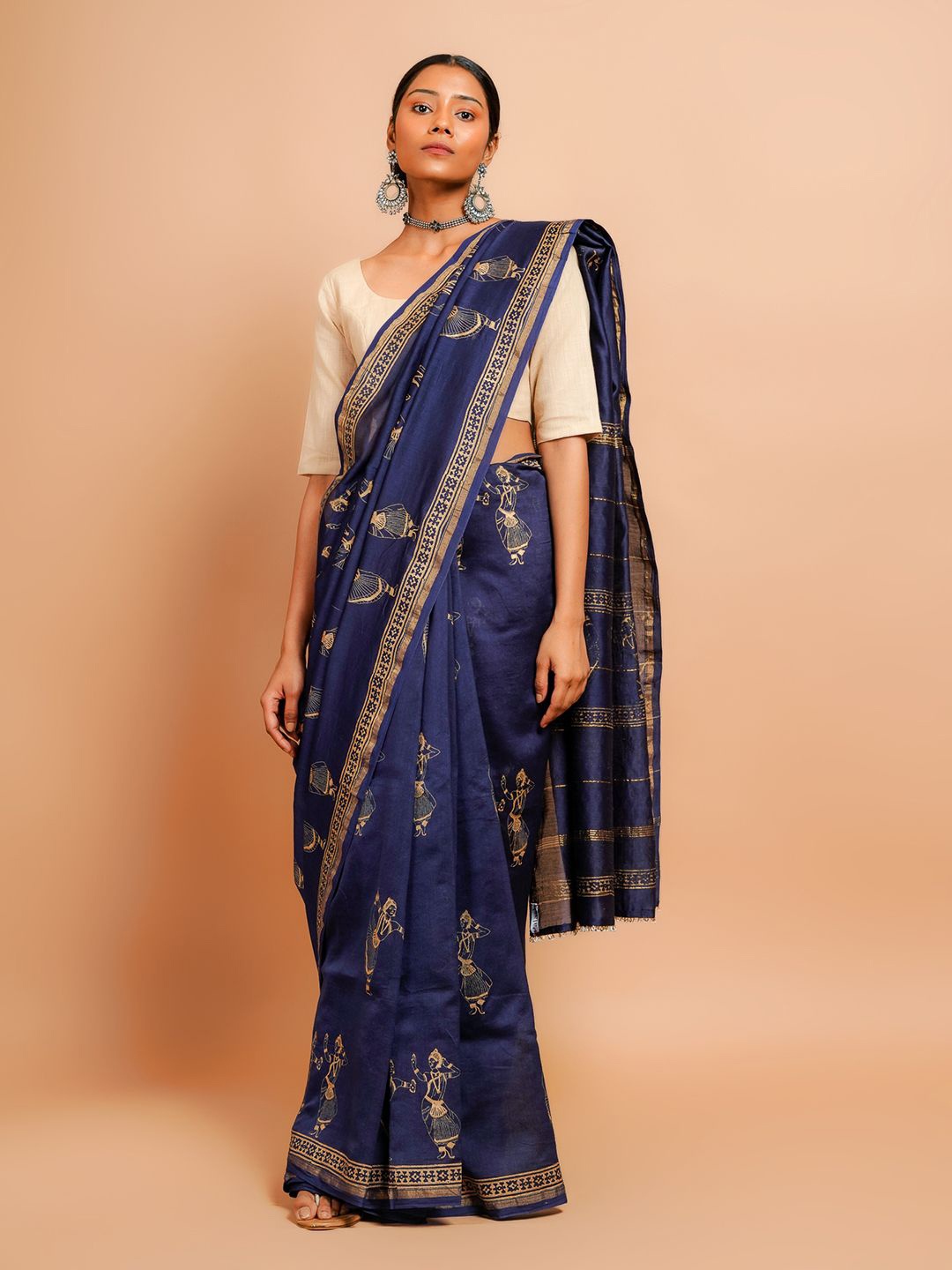 

Taavi Ethnic Motifs Chanderi Saree, Blue