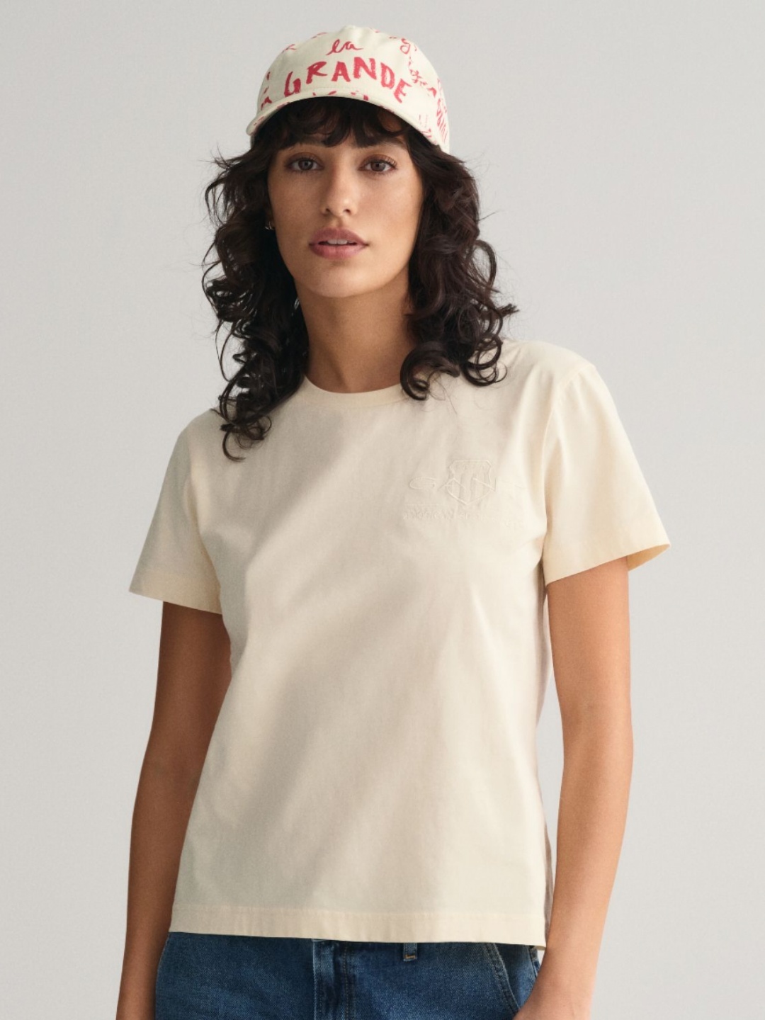 

GANT Women Round Neck T-shirt, Cream