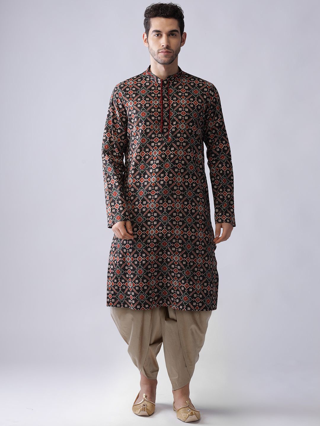 

Anouk Woven Design Regular Kurta with Dhoti Pants, Black