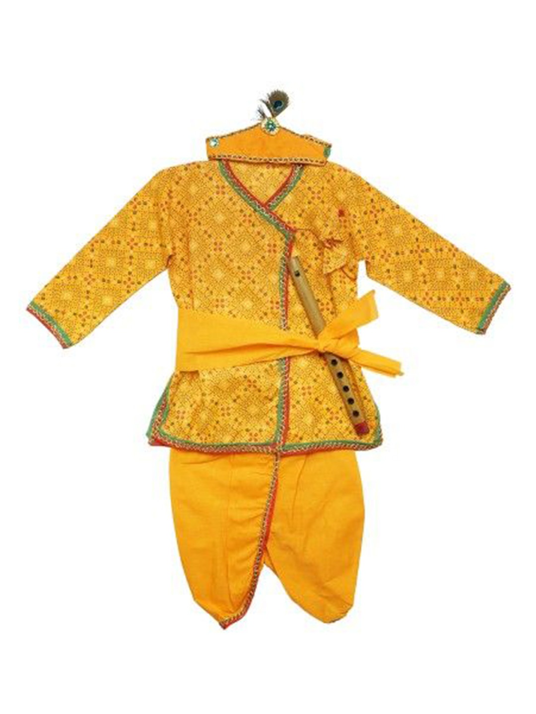 

YK Boys Printed Pure Cotton Kurta With Dhoti Pants, Yellow