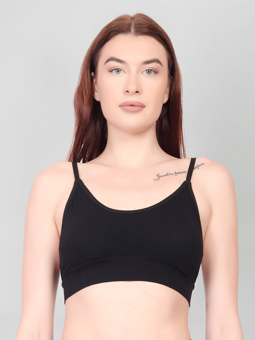 

Gopalvilla Medium Coverage Lightly Padded Cotton Everyday Bra- All Day Comfort, Black