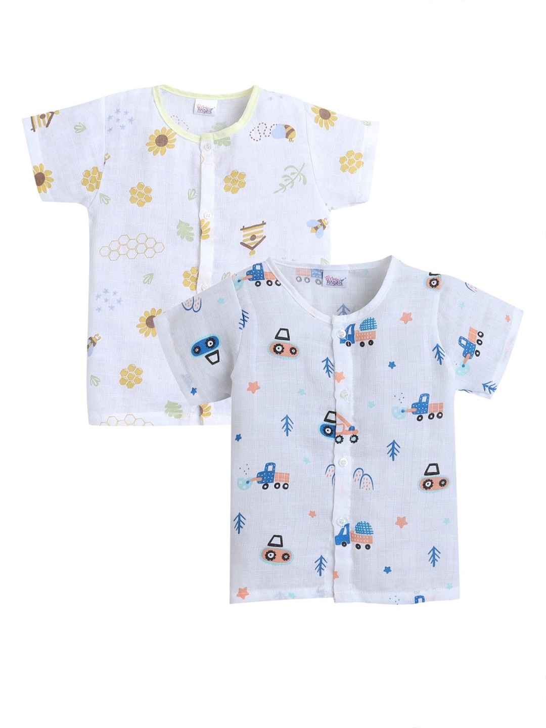 

Little Angels Floral Print Cotton Top, Multi
