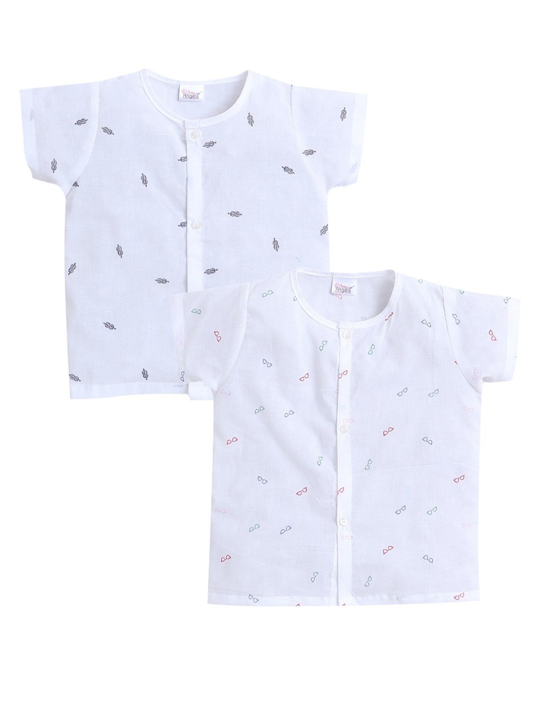 

Little Angels Striped Cotton Shirt Style Top, White