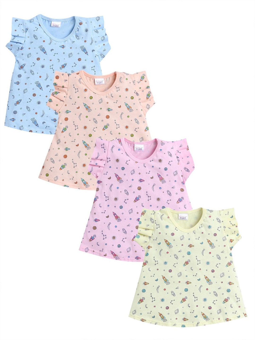

Little Angels Printed Pure Cotton Top, Blue