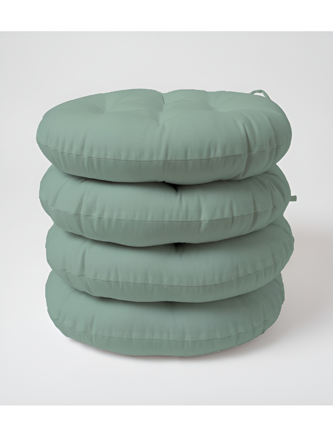 

SKANDA FAB Sea Green 4 Pieces Pure Cotton Round Chair Pads
