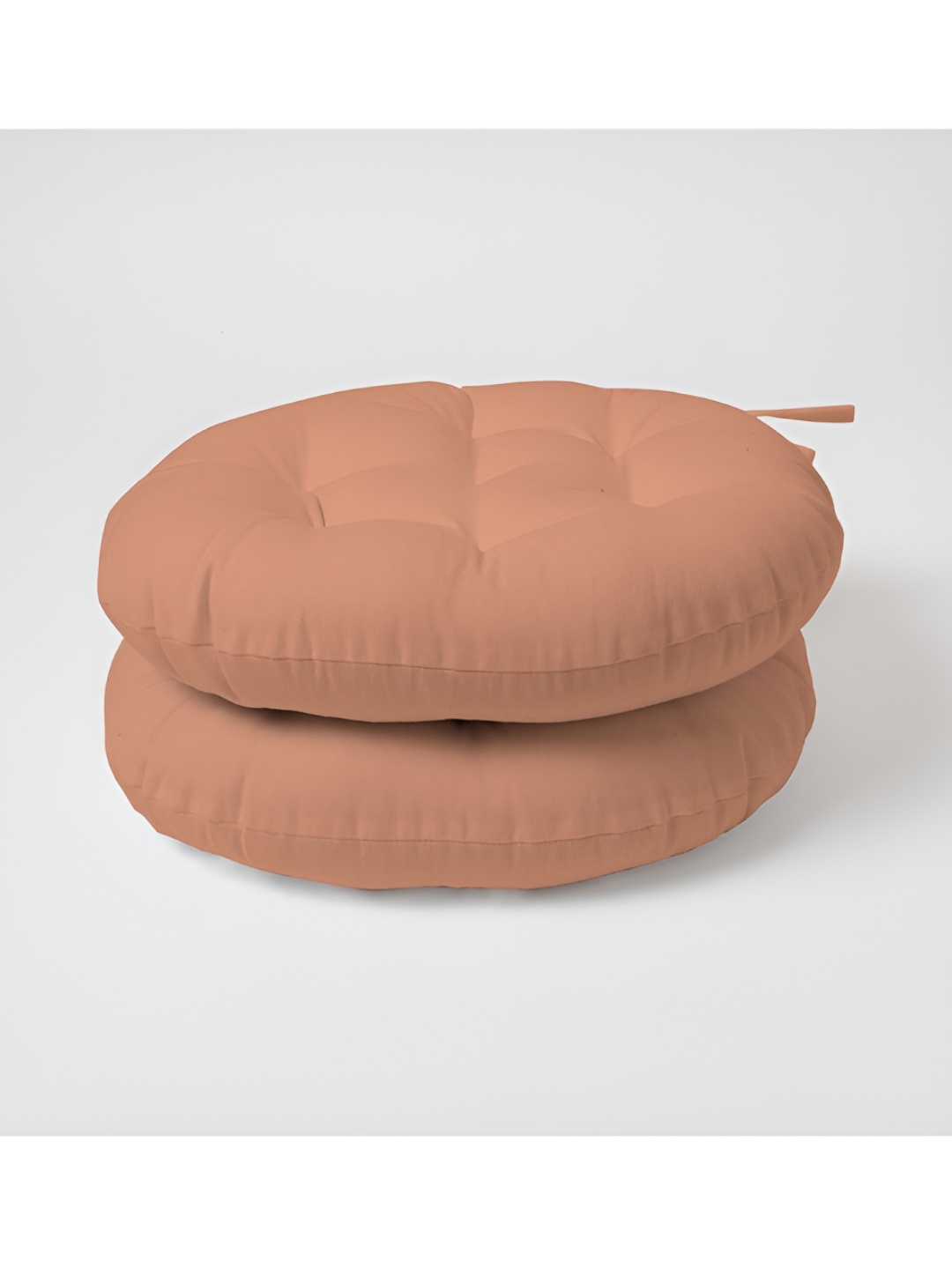 

SKANDA FAB Peach 2 Pieces Pure Cotton Round Chair Pads