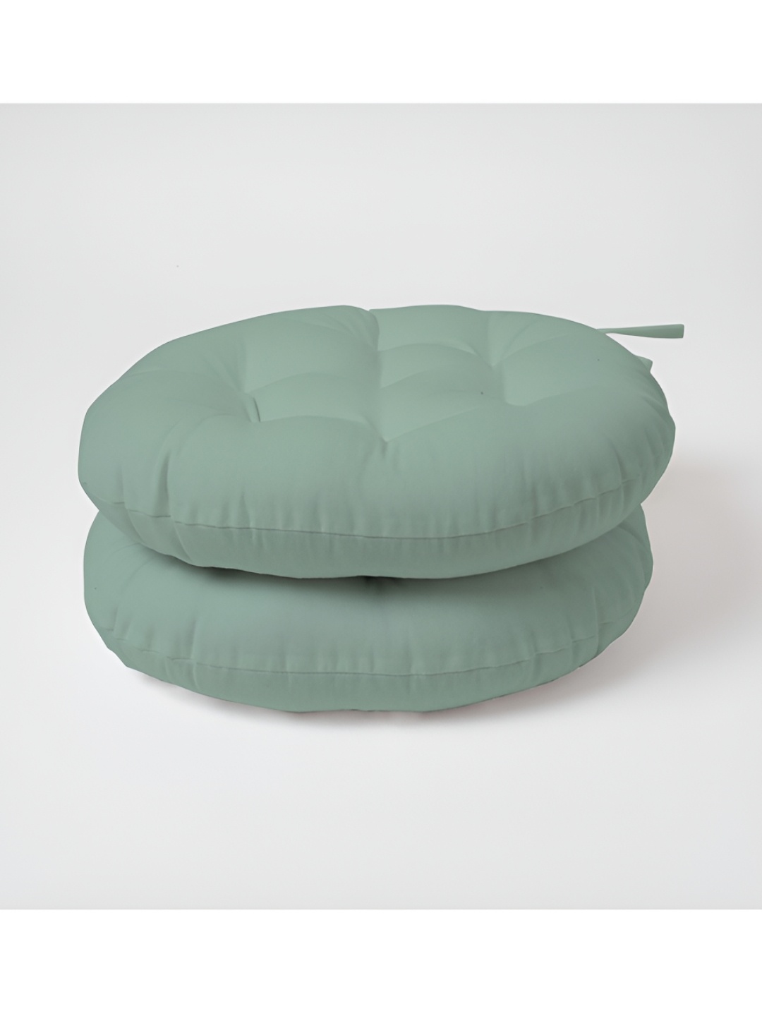 

SKANDA FAB Green 4 Pieces Pure Cotton Round Chair Pads, Sea green